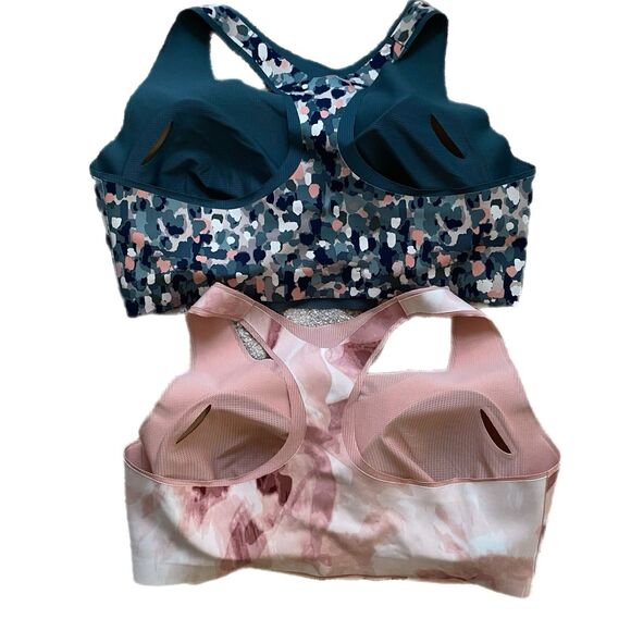 Soma Lot of 2 Sports Bra XL Bliss Breathe Racerback Pink Gray Seamless - Picture 2 of 8